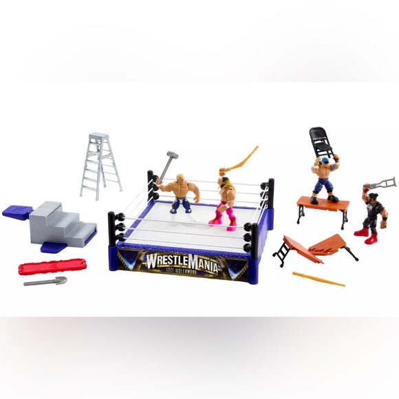 WWE Knuckle Crunchers Mini Mayhem Ring Bundle Rhodes, Rollins, Cena, Reigns NEW - Picture 3 of 5